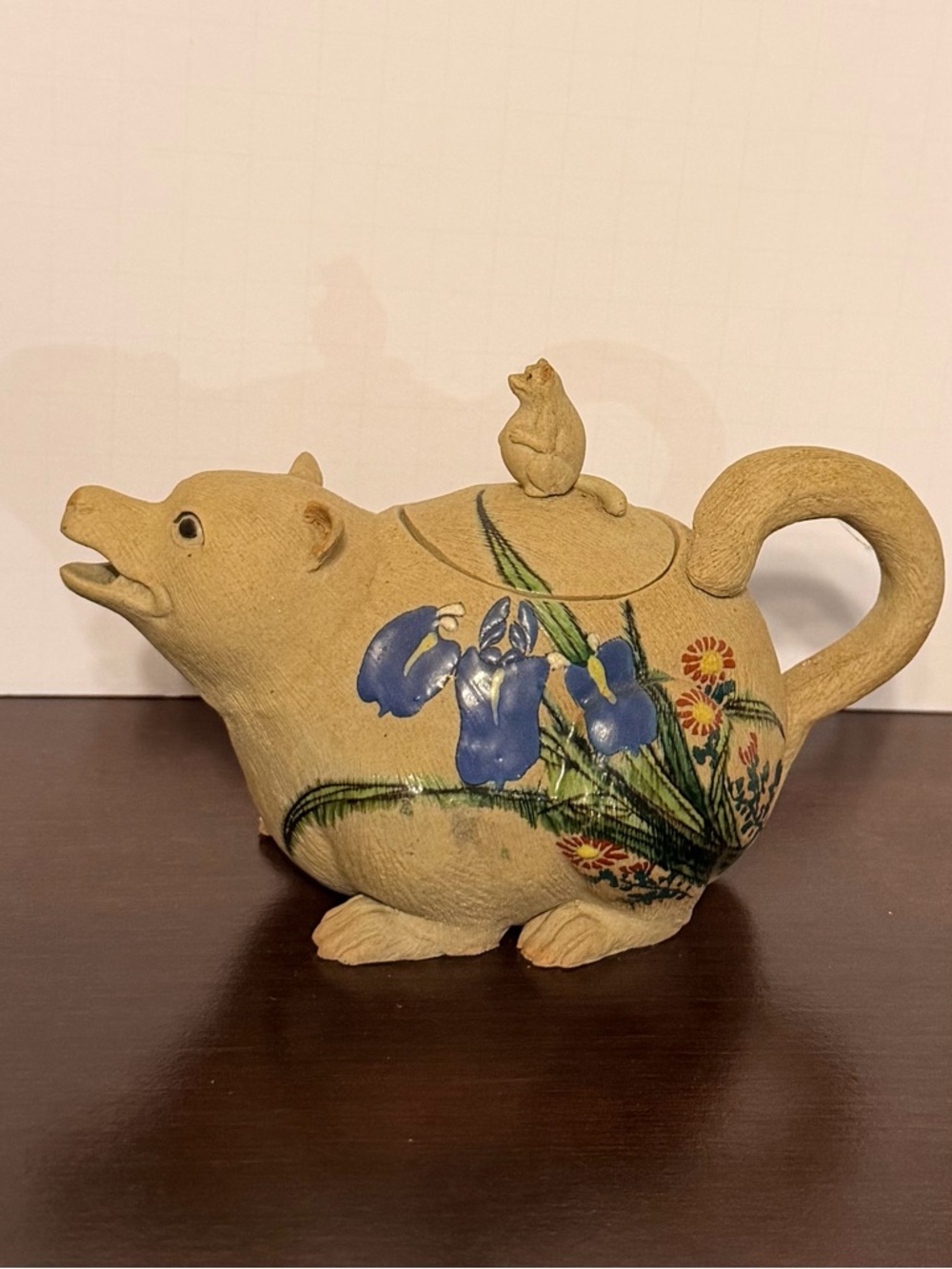Japanese Banko teapot in the shape of a badger.